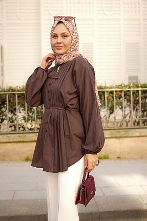 پیراهن حجاب قهوه ای رگولار LOCCO - کد 922373184