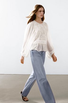 پیراهن سفید زنانه رگولار Massimo Dutti - کد 922384835