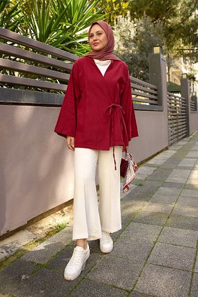 کت حجاب زرشکی زنانه رگولار LOCCO - کد 922383999