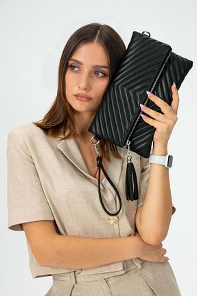 کیف پورتفوی و کلاچ مشکی زنانه چرم مصنوعی mussen - کد 845711607