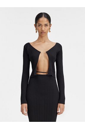 بلوز مشکی زنانه یقه ایستاده JACQUEMUS - کد 923121332