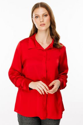 بلوز قرمز زنانه ساده Ekol - کد 920773326