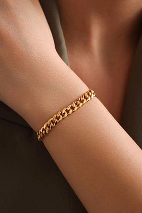 دستبند طلا زرد زنانه 14 عیار Bayar Gold - کد 922442543