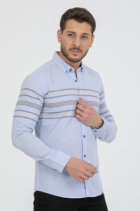 پیراهن آبی مردانه اسلیم فیت Klothy - کد 922435462