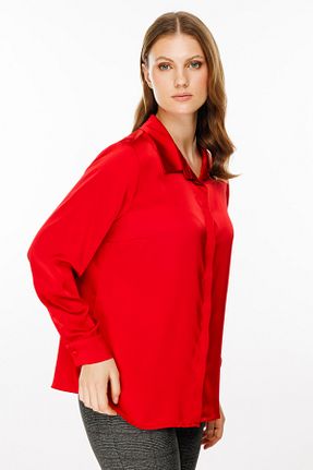 بلوز قرمز زنانه ساده Ekol - کد 920773326