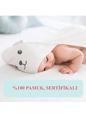 حوله نوزاد و کودک سفید پنبه Moky Design - کد 922290852
