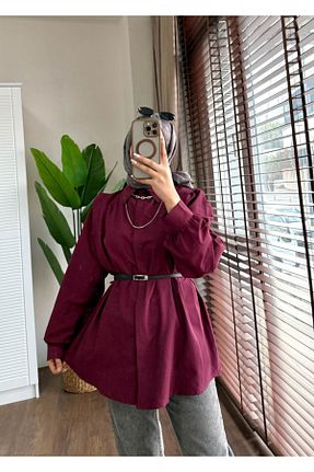 پیراهن حجاب زرشکی زنانه Relaxed Refika Butik - کد 922452369