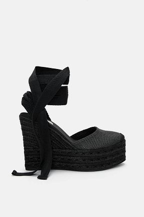 صندل مشکی زنانه پاشنه پلتفرم Pull & Bear - کد 923135838