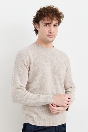 پلیور بژ مردانه ساده Desen - کد 867378946