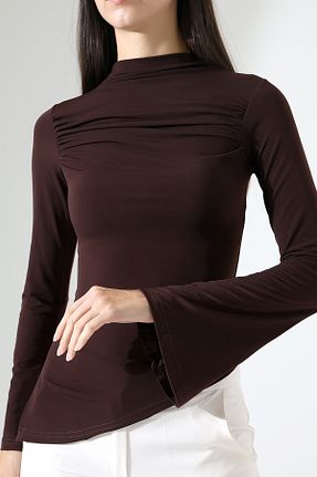 بلوز قهوه ای زنانه ساده Butik Beyza - کد 922467022