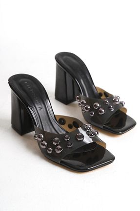 دمپائی مشکی زنانه چرم لاکی Zoe3 Style - کد 922470899