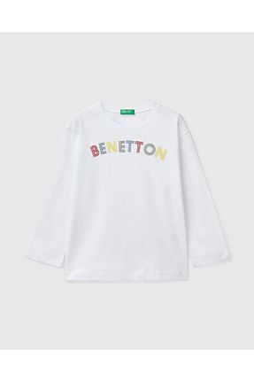 تیشرت سفید بچه گانه رگولار United Colors of Benetton - کد 901563689