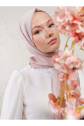شال صورتی زنانه پلی استر Tuva Şal - کد 55176232