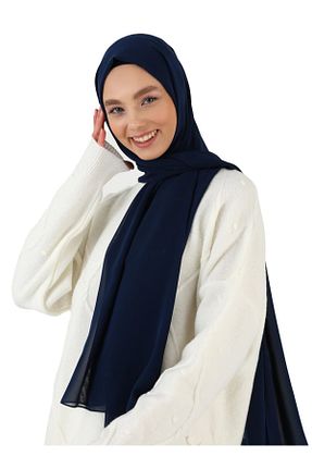شال سرمه ای زنانه پلی استر Tuva Şal - کد 55176154
