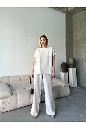 ست بالاتنه و پائین تنه بژ زنانه بافتنی Butik - کد 922484603