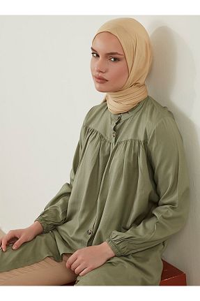 تونیک حجاب خاکی زنانه پنبه ای Por La Cara - کد 87990540