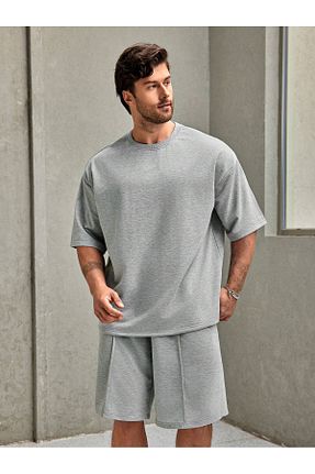 ست بالاتنه و پائین تنه سایز بزرگ طوسی مردانه فاق نرمال PENTHİLUS - کد 923141763