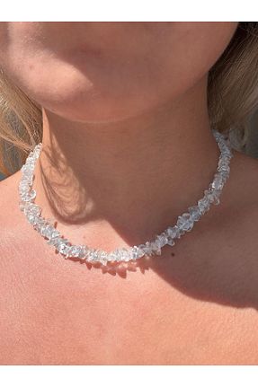 گردنبند جواهر متالیک زنانه سنگ طبیعی JEWELRY - کد 922483682