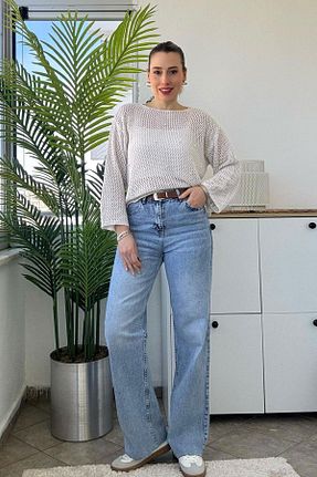 شلوار جین آبی زنانه پاچه لوله تفنگی KUBOS MODA - کد 902391997