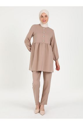 ست بالاتنه و پائین تنه قهوه ای زنانه بافتنی Tavin - کد 831529069