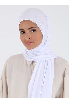 شال سفید زنانه پنبه ای Ecardin - کد 449584764