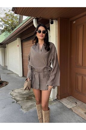 ست بالاتنه و پائین تنه قهوه ای زنانه بافتنی stilsepeti - کد 922497098