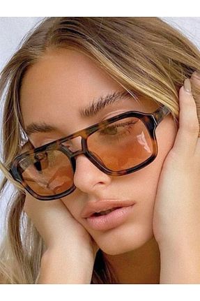 عینک آفتابی قهوه ای زنانه 50 MONCY BUTİK - کد 921943383