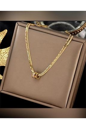 گردنبند استیل ( فولاد ) زرد زنانه استیل ضد زنگ Mira - کد 922497415