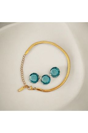 دستبند استیل (فولاد) زرد زنانه استیل ضد زنگ Perle Norie - کد 904498871