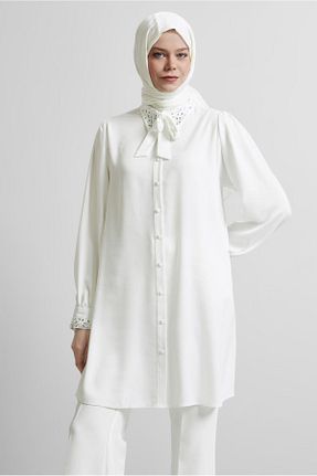 تونیک حجاب سفید زنانه پلی استر Alvina - کد 922659406