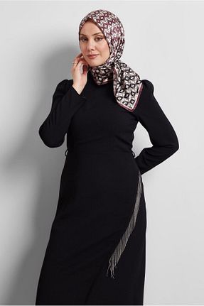 روسری زرشکی پلی استر Alvina - کد 922659609