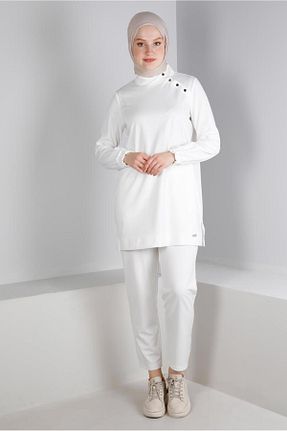 ست گرمکن حجاب سفید زنانه رگولار Alvina - کد 858293043