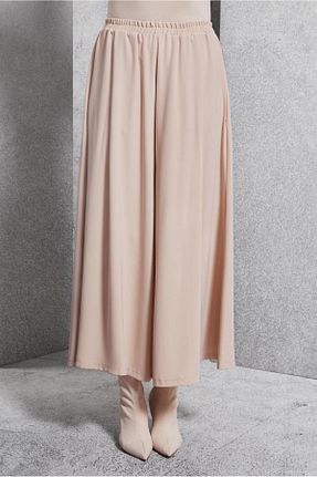 شلوار پارچه ای بژ زنانه بلند Alvina - کد 866908095