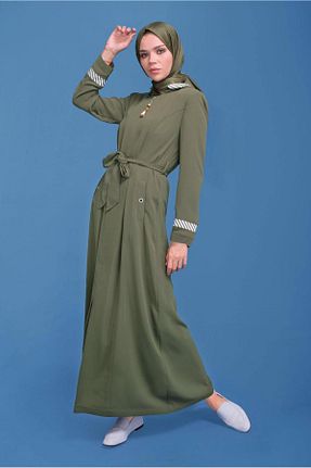 مانتو بلند حجاب خاکی زنانه Alvina - کد 869226839