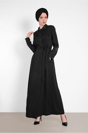 مانتو بلند حجاب مشکی زنانه Alvina - کد 867203808
