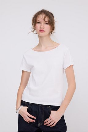 تیشرت سفید زنانه رگولار Addax - کد 922664281