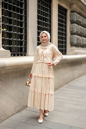 ست بالاتنه و پائین تنه بژ زنانه بافتنی LOCCO - کد 922679175