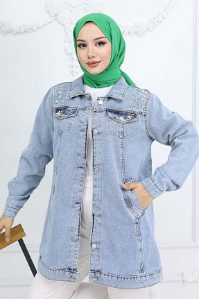 کلاه و ابایا آبی زنانه جین giyze - کد 926024100