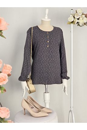 بلوز سایز بزرگ مشکی زنانه سایز بزرگ ENDAMIM - کد 922677291