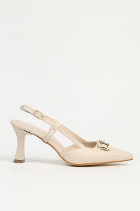 کفش پاشنه بلند کلاسیک بژ زنانه چرم لاکی Pierre Cardin - کد 922689439