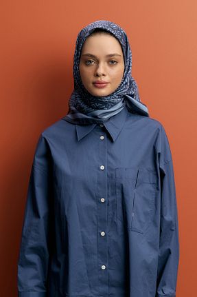 روسری سرمه ای İpek Tivil Qef - کد 923323707