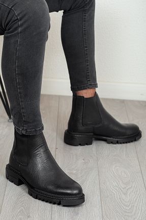 بوت / نیم بوت مشکی مردانه چرم مصنوعی Daxtors - کد 353985431
