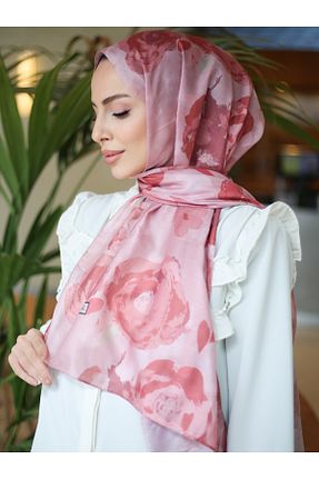 روسری صورتی پنبه پلی استر efdal şal eşarp - کد 922687705