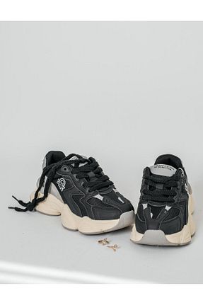 کفش پیاده روی مشکی زنانه چرم مصنوعی Benetton - کد 922685644