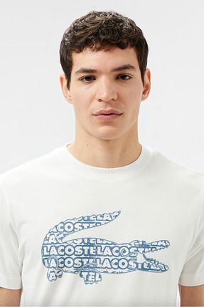تیشرت سفید مردانه رگولار Lacoste - کد 922682053