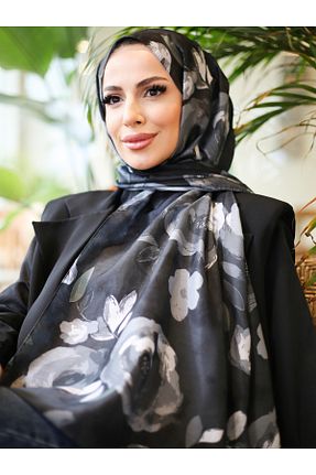 روسری مشکی پنبه پلی استر efdal şal eşarp - کد 922687645