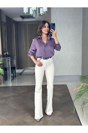 شلوار جین بژ زنانه پاچه اسپانیولی Forlady4 - کد 922698287