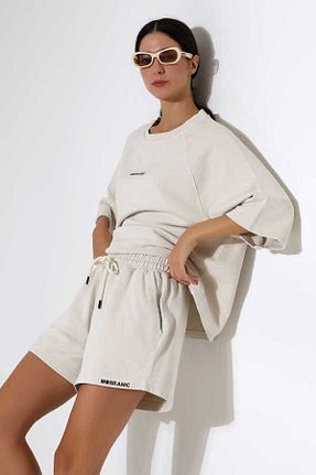 ست بالاتنه و پائین تنه بژ زنانه اورسایز MOSRANİC - کد 923685735