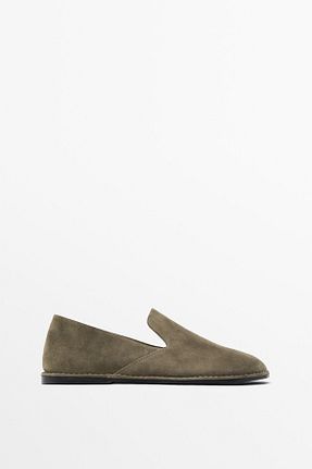 کفش کژوال خاکی زنانه چرم خالص Massimo Dutti - کد 922714004