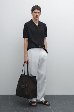 تیشرت آبی مردانه رگولار Massimo Dutti - کد 922716812